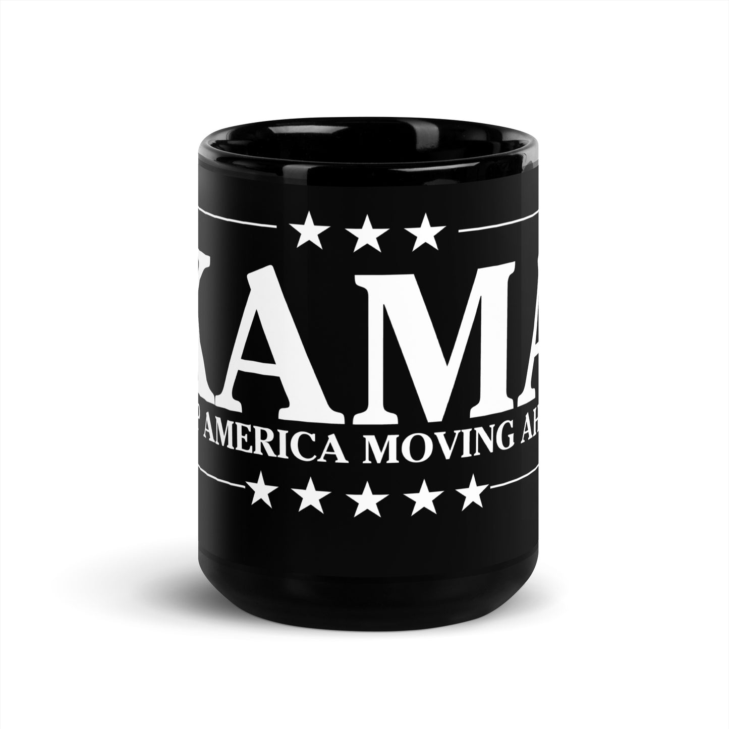 KAMA KEEP AMERICA MOVING AHEAD™ BLACK & WHITE MUG