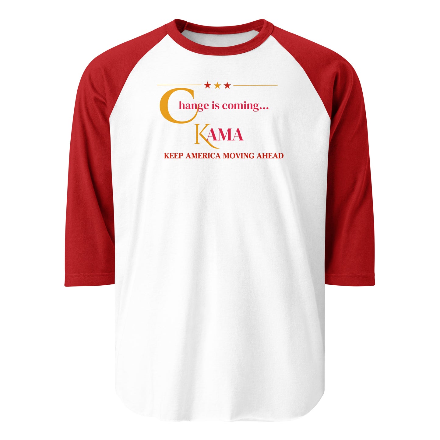 KAMA KEEP AMERICA MOVING AHEAD™ CHANGE IS COMING 3/4 SLEEVE RAGLAN SHIRT