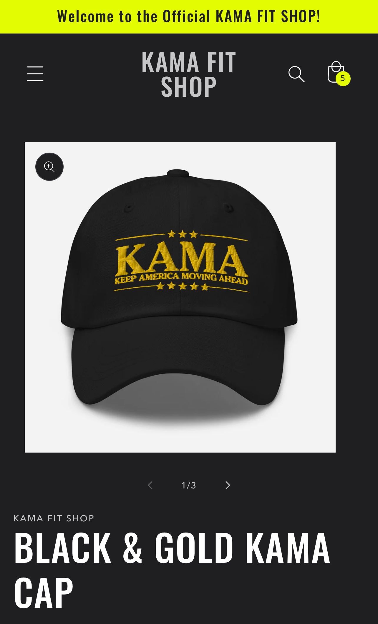 KAMA KEEP AMERICA MOVING AHEAD™ BLACK & GOLD BUNDLE