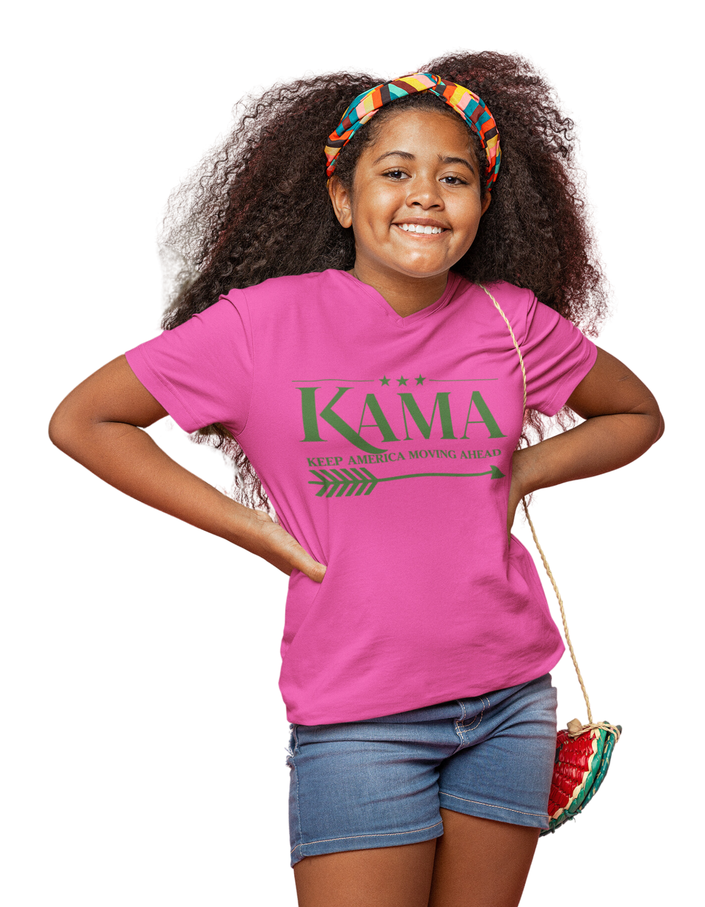 KAMA KEEP AMERICA MOVING AHEAD™ PINK & GREEN YOUTH SHIRT