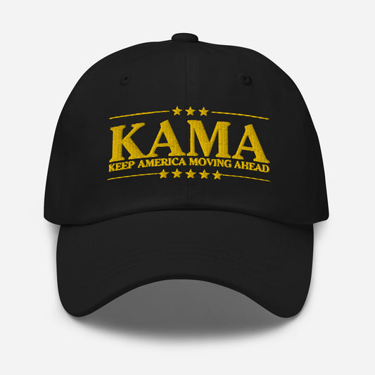 KAMA KEEP AMERICA MOVING AHEAD™ BLACK & GOLD CAP