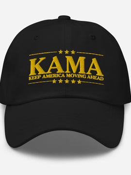KAMA KEEP AMERICA MOVING AHEAD™ BLACK & GOLD CAP