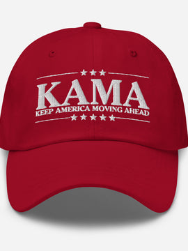 KAMA KEEP AMERICA MOVING AHEAD™ RED & WHITE CAP