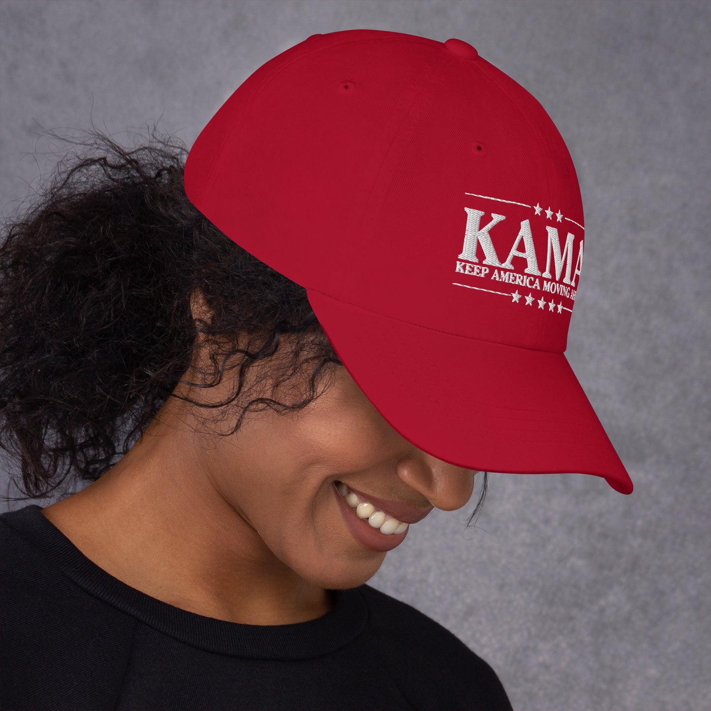 KAMA KEEP AMERICA MOVING AHEAD™ RED & WHITE CAP