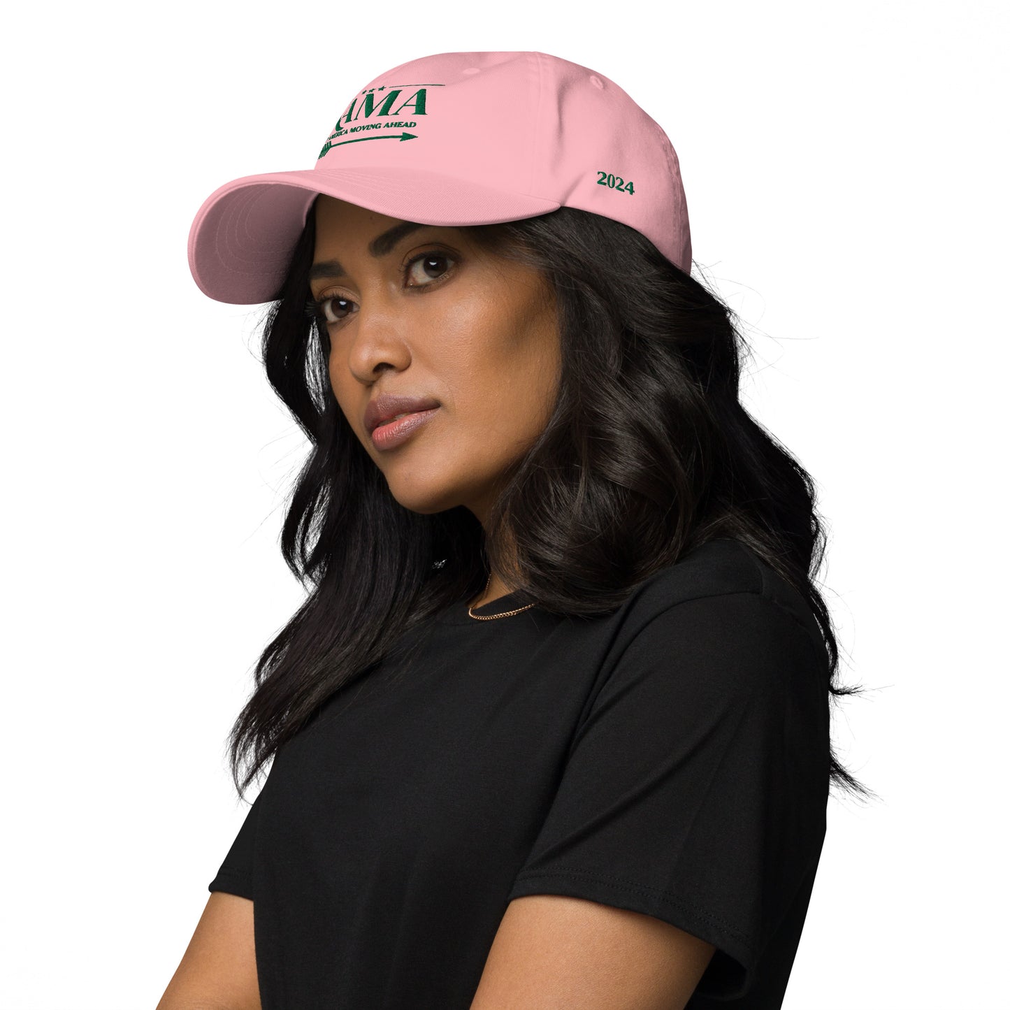 KAMA KEEP AMERICA MOVING AHEAD™ PINK & GREEN CAP