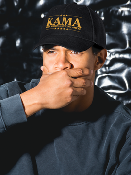 KAMA KEEP AMERICA MOVING AHEAD™ BLACK & GOLD CAP