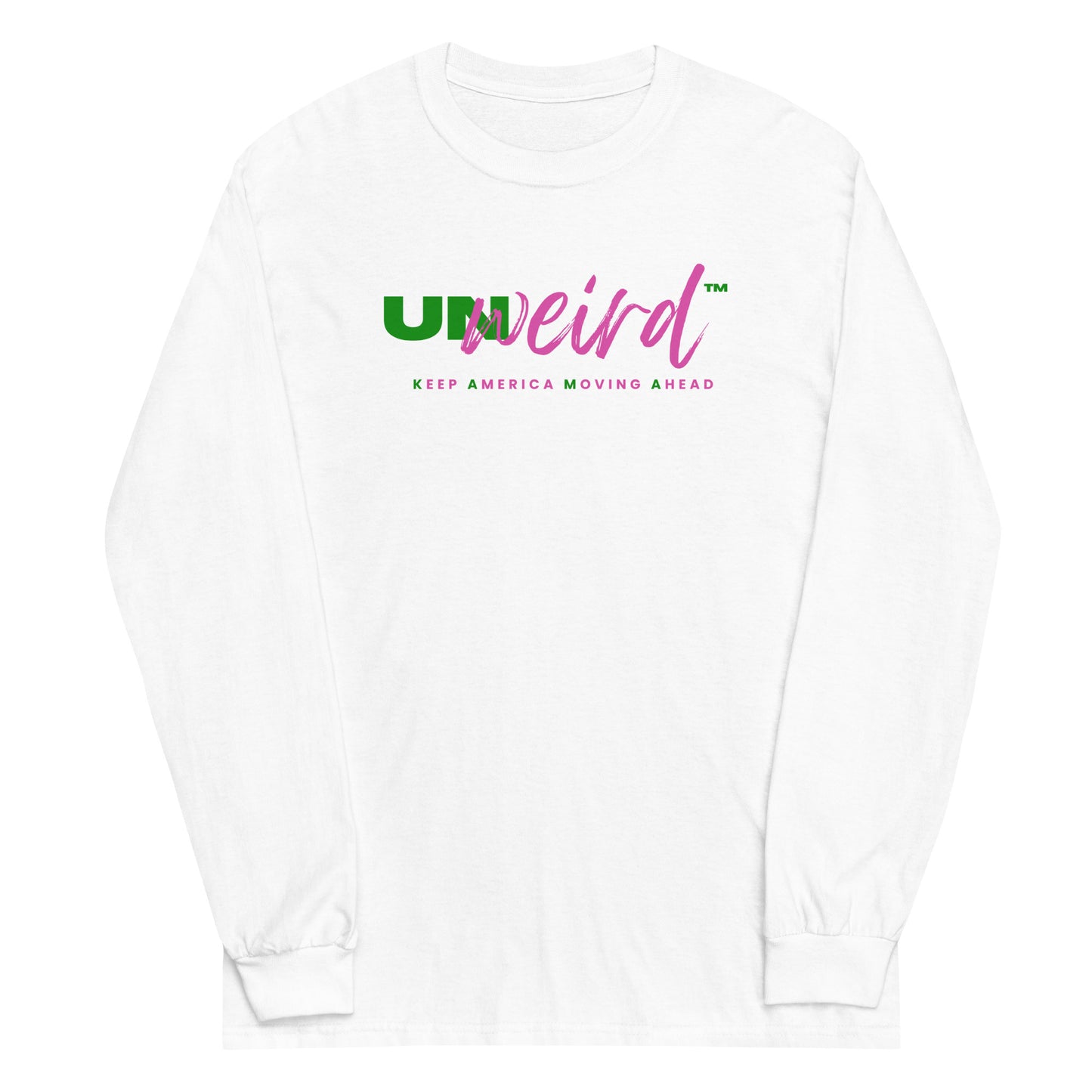 KAMA KEEP AMERICA MOVING AHEAD™ PINK & GREEN UNWEIRD™ COLLECTION LONG SLEEVE SHIRT