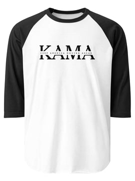 KAMA KEEP AMERICA MOVING AHEAD™ BLACK & WHITE INSIDER 3/4 SLEEVE SHIRT