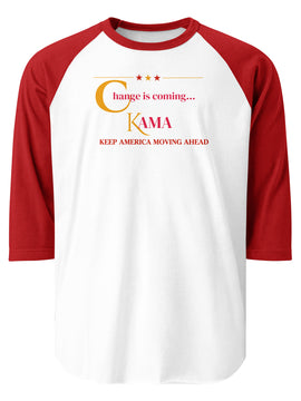 KAMA KEEP AMERICA MOVING AHEAD™ CHANGE IS COMING 3/4 SLEEVE RAGLAN SHIRT