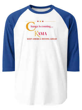 KAMA KEEP AMERICA MOVING AHEAD™ CHANGE IS COMING 3/4 SLEEVE RAGLAN SHIRT