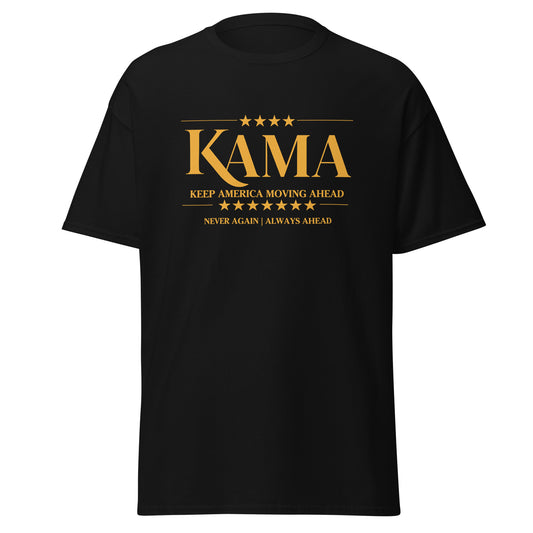 KAMA KEEP AMERICA MOVING AHEAD™ GOLD NEVER AGAIN | ALWAYS AHEAD - ASSORTED SHIRT COLORS