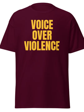 Voice Over Violence Shirt– Gold Print