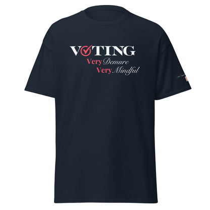 KAMA KEEP AMERICA MOVING AHEAD™ RED & WHITE VOTING IS DEMURE SHIRT