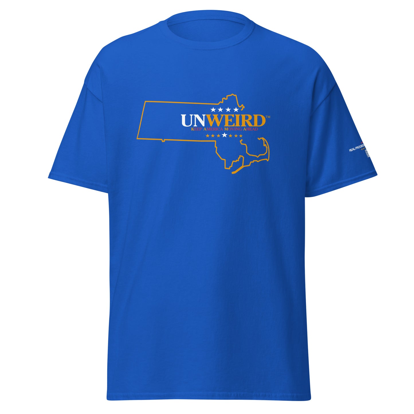 KAMA KEEP AMERICA MOVING AHEAD™ MASSACHUSETTS UNWEIRD™ COLLECTION SHIRT – BLUE