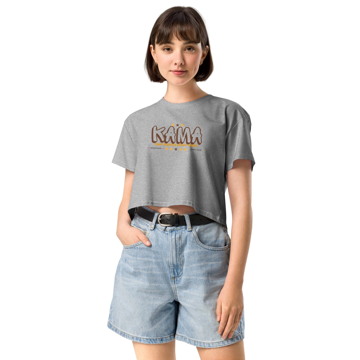 KAMA KEEP AMERICA MOVING AHEAD™ GRAFFITI CROP TOP