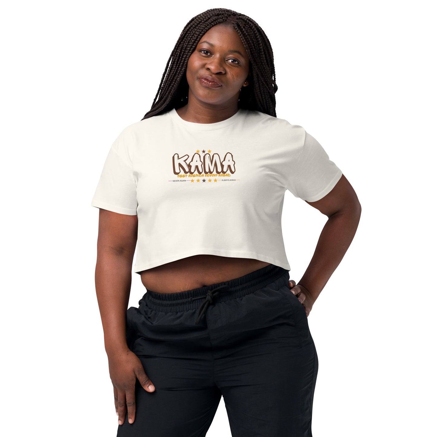 KAMA KEEP AMERICA MOVING AHEAD™ GRAFFITI CROP TOP