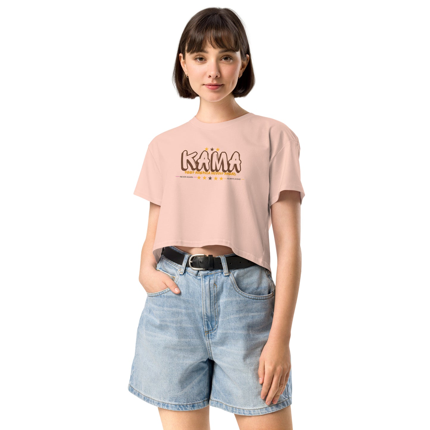 KAMA KEEP AMERICA MOVING AHEAD™ GRAFFITI CROP TOP