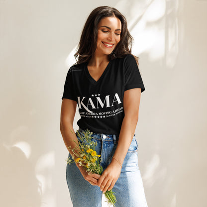 KAMA KEEP AMERICA MOVING AHEAD™ RELEXED V-NECK SHIRT